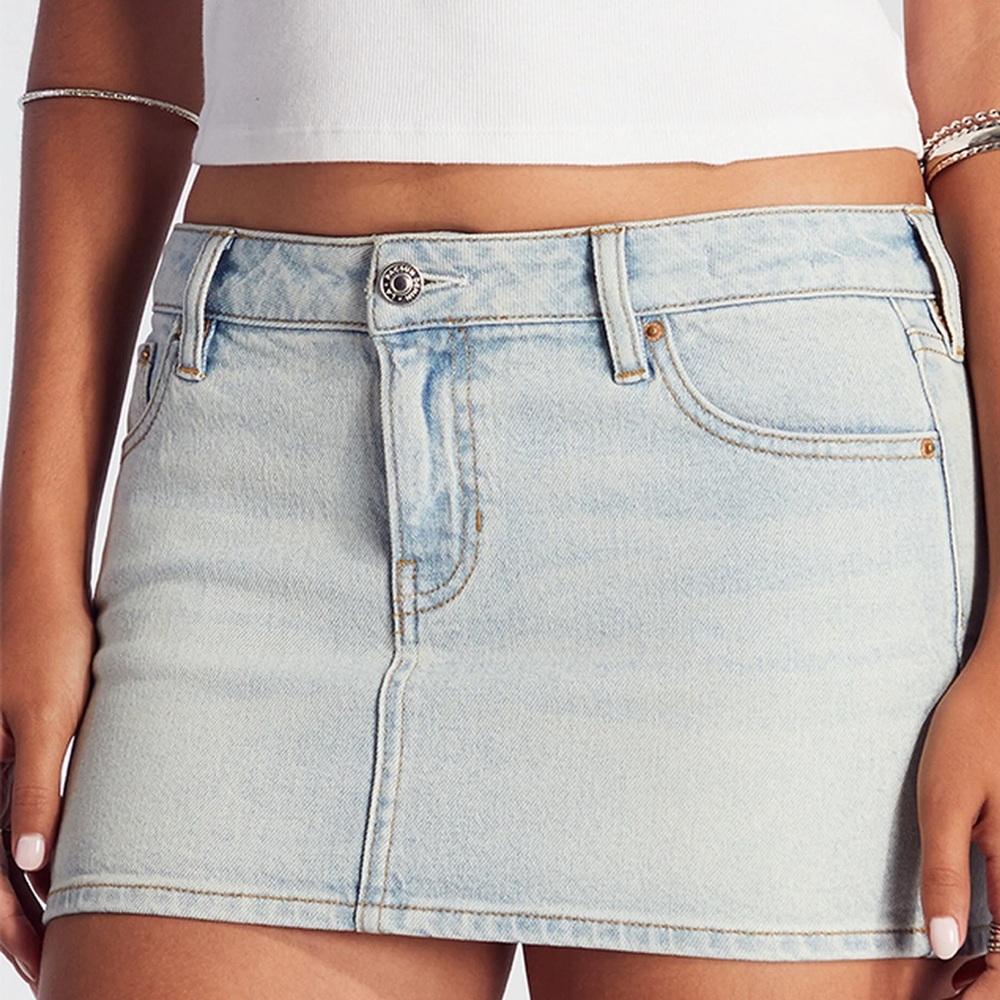 PacSun Light Blue Denim Pencil Skirt